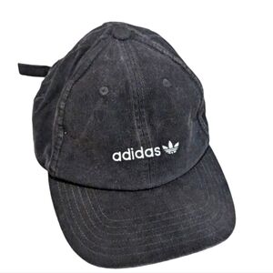 ADIDAS Black Corduroy Baseball Hat Cap Adjustable